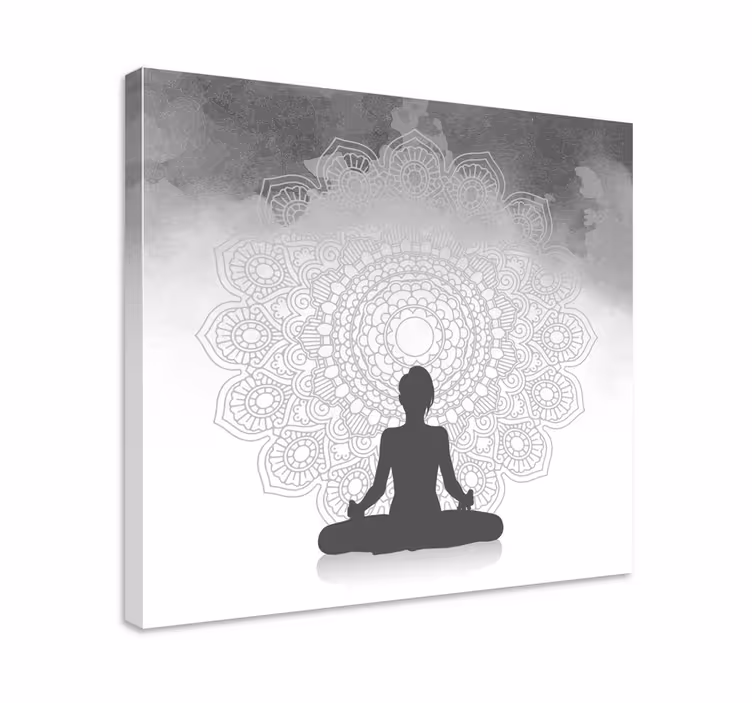 Sziluett meditáció mandala vászon művészet - TenStickers