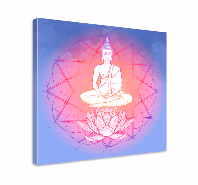 Buddha meditál mandala vászon művészet - TenStickers
