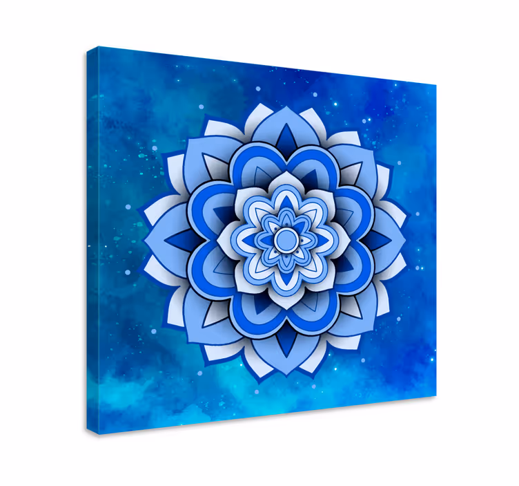 Mandala virágos kék mandala vászon fal art - TenStickers