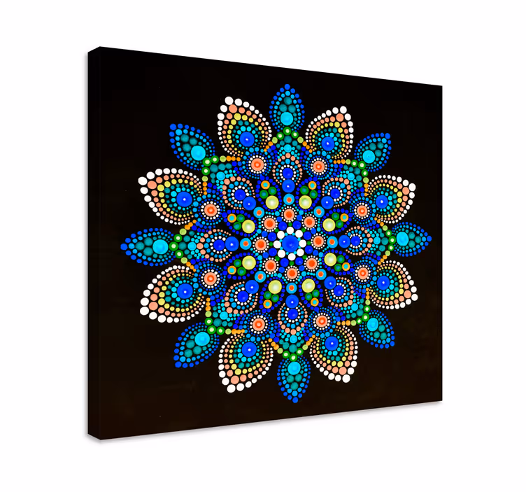 Mandala színes pontok mandala vászon fal art - TenStickers