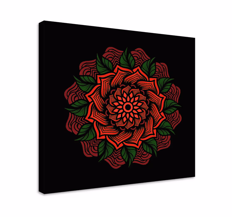 Rózsa témájú mandala vászon falművészet - TenStickers