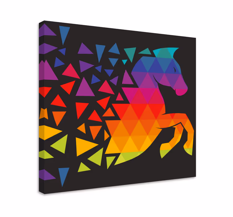 Színes geometrikus ló vászon ló - TenStickers