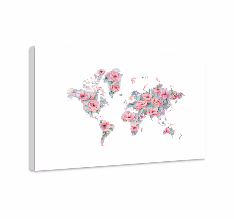 Virágos fehér design vászon virágok és növények - TenStickers
