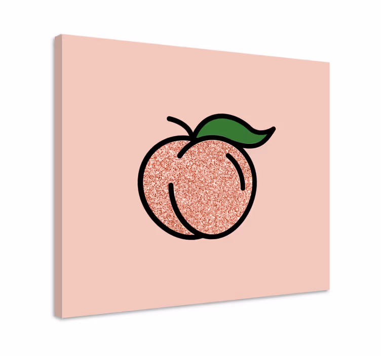 Fényes Őszibarack illusztráció vászon gyümölcsök - TenStickers