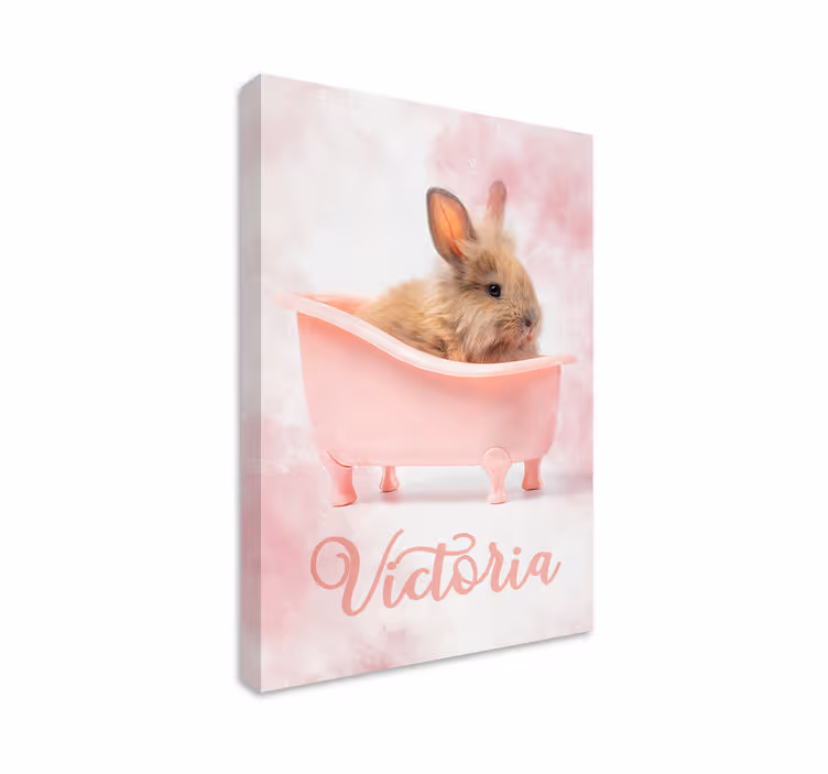 Fürdő baba nyuszi óvoda vászon - TenStickers