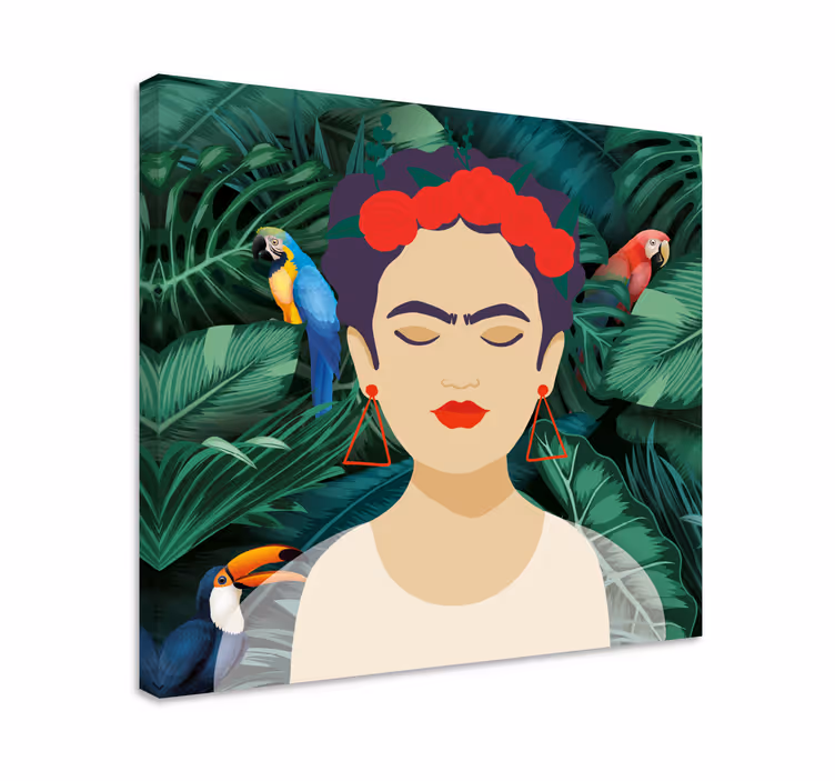 Frida és állatok karakteres vászonképek - TenStickers