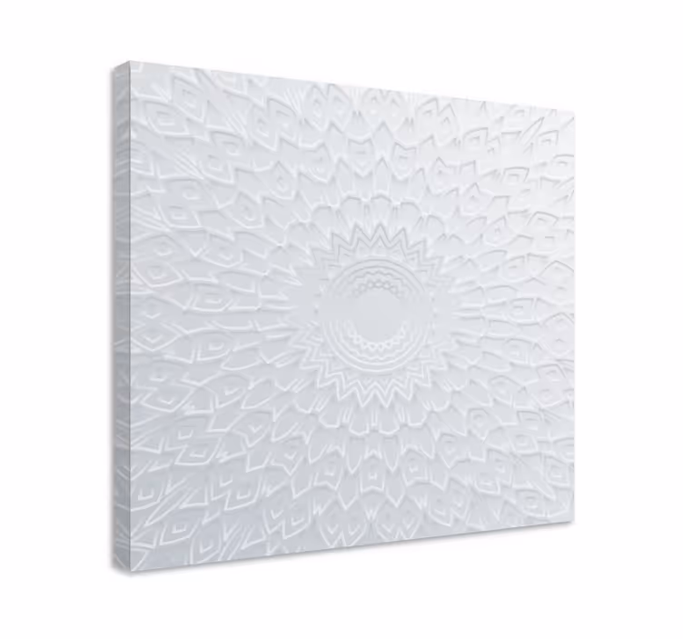 3d-s fehér mandala modern vászon fal art - TenStickers