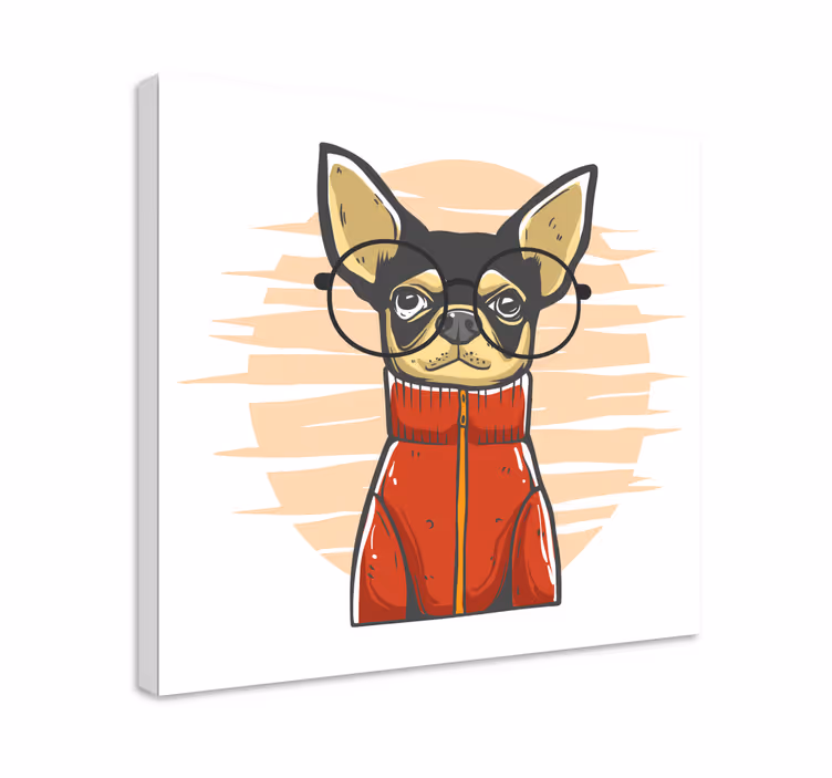 Chiahuahua szemüveges kutyavászon nyomatokkal - TenStickers