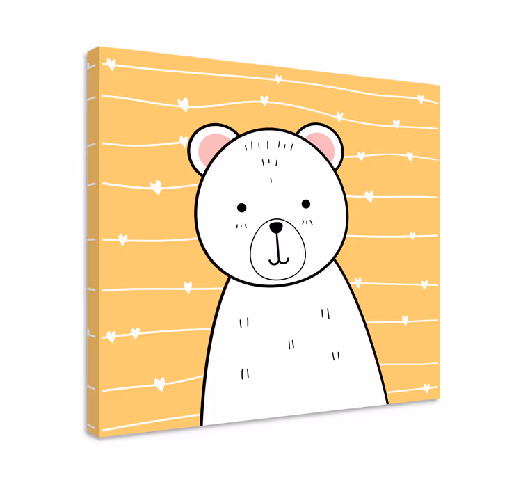 Cuki medve illusztráció vászon Állatok - TenStickers