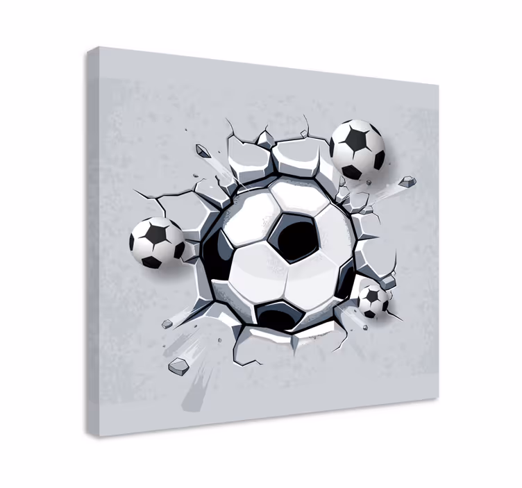 3d futball-labdák vászon nyomatok - TenStickers