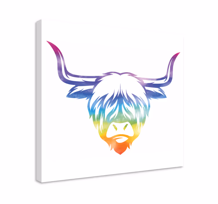 Színes felföldi tehén vászon állatok - TenStickers