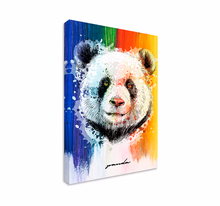 Szivárványos panda állat vászonképek - TenStickers