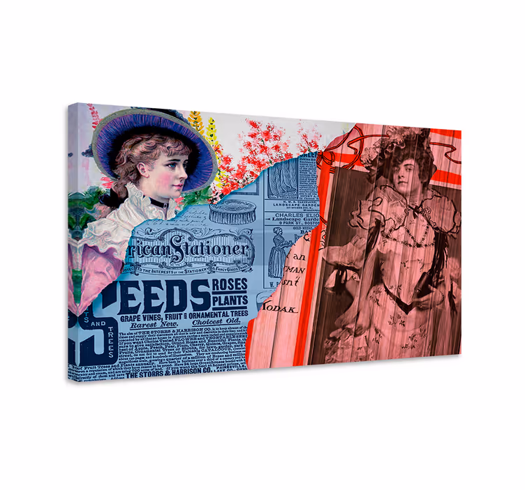 Vintage divatportrék vászon elegáns - TenStickers