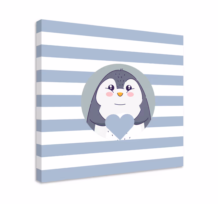 Aranyos pingvin Ölelés vászon Óvoda - TenStickers