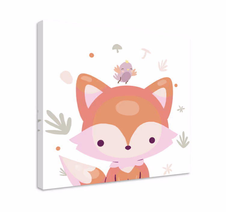 Aranyos róka mintás vászon Állatok - TenStickers