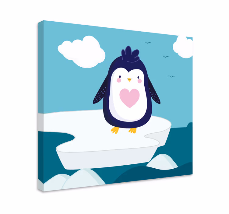 Aranyos rajzfilm pingvin óvoda vászon - TenStickers