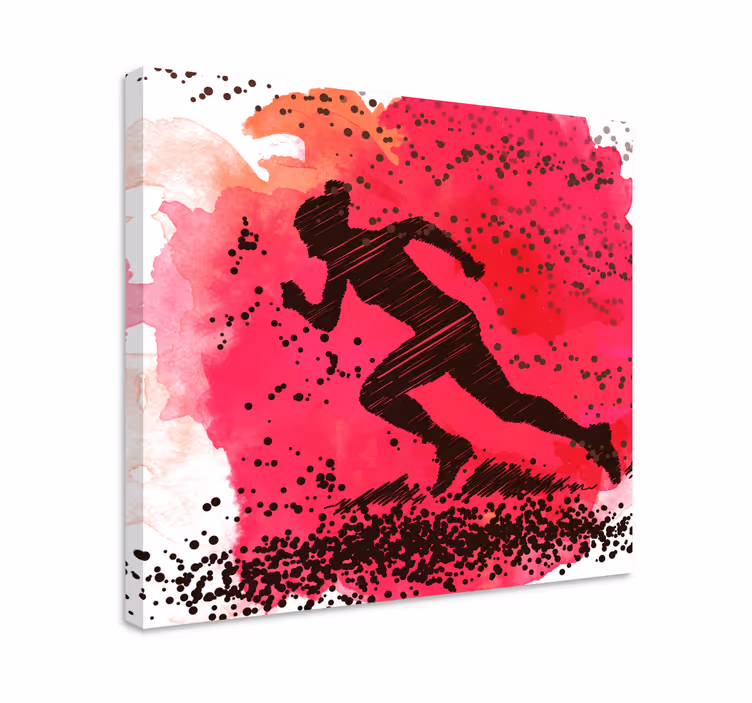 Dinamikus futó siluett vászon sport - TenStickers