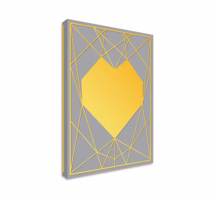 Sárga szív geometria vászon geometriai - TenStickers