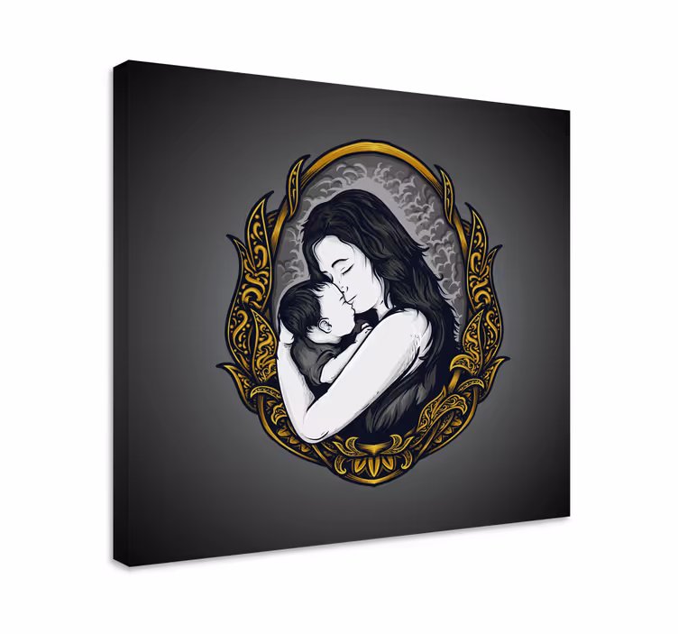 Anya és lánya szereti a vászon grafikákat - TenStickers