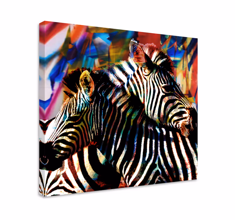 Színes zebra pár vászon állatok - TenStickers