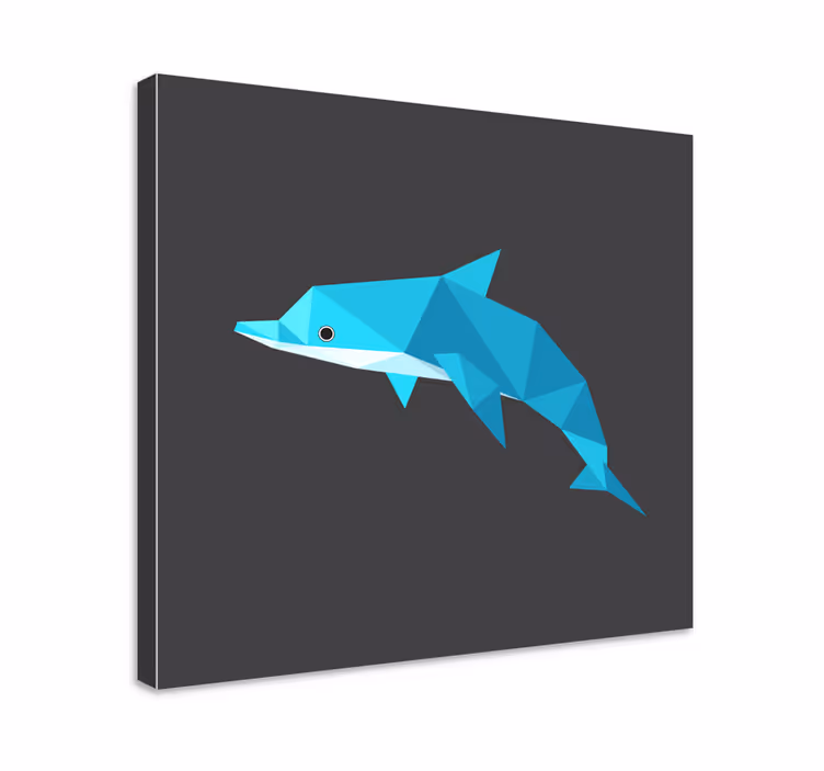 Stilizált delfin portré - táblázatok hal - TenStickers