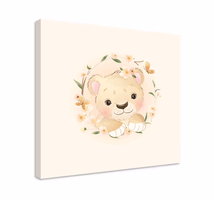 Macska korona virágokkal macska vászon nyomtatás - TenStickers