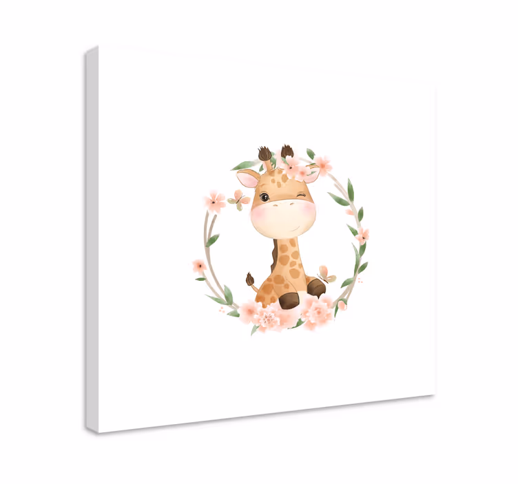 Aranyos zsiráf design vászon állatok - TenStickers