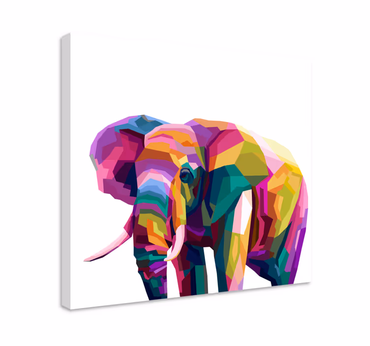 Többszínű reális elefántvászon - TenStickers