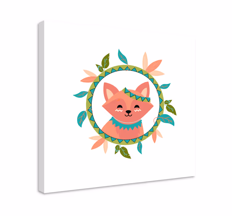 Bűbájos róka portré vászon macskák - TenStickers