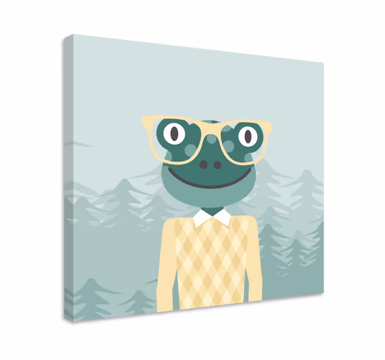 Többszínű béka szemüveges állati vászonnal - TenStickers