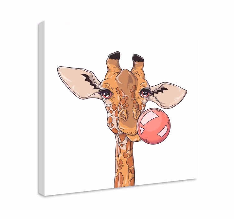 Zsiráf a buborékkal vászon állatok - TenStickers