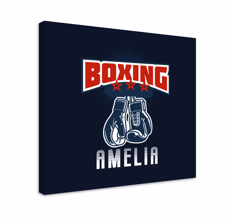 Boxer kesztyű névvel házi vászonnyomatok - TenStickers