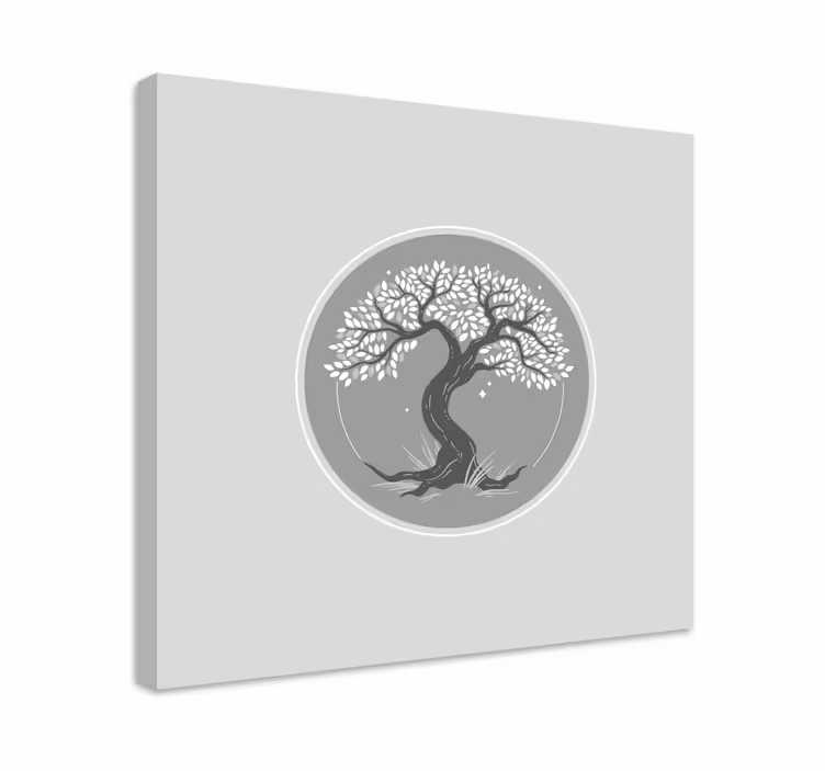Szürke, fehér fa fal művészeti vászon - TenStickers