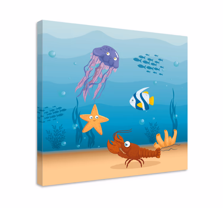 Seaworld life rajzfilm hal vászon - TenStickers