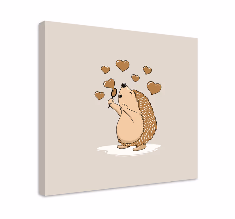 Boldog süni szívek vászon állatok - TenStickers