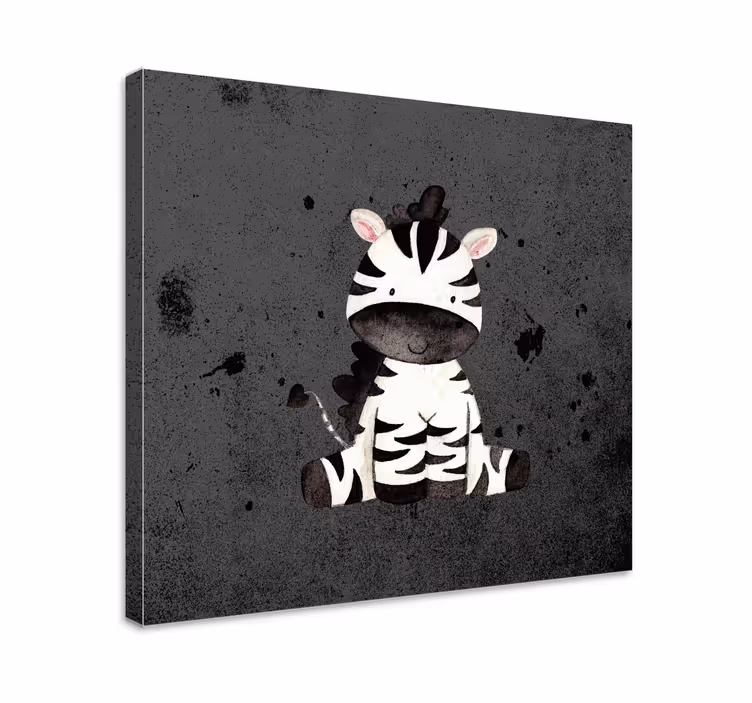 Cuki zebra karakter vászon Állatok - TenStickers