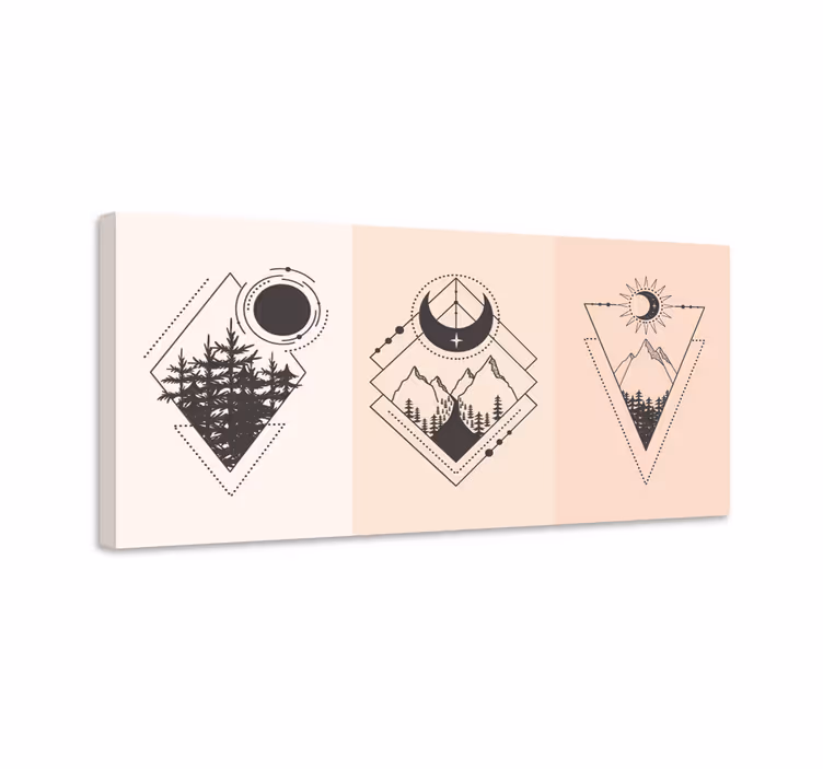 Hegyi geometriai jelvény vászon geometriai - TenStickers