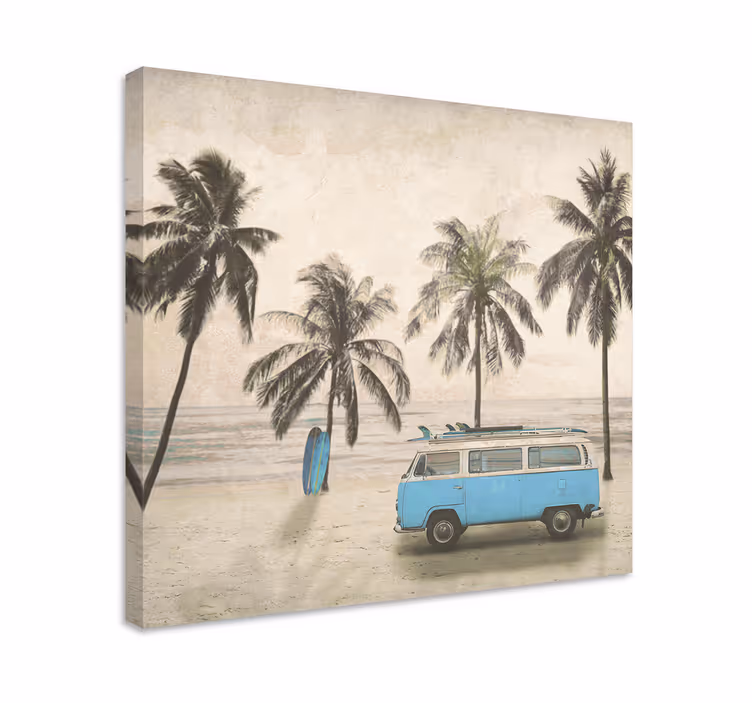 Vintage surf van - személyre szabható táblázatok - TenStickers