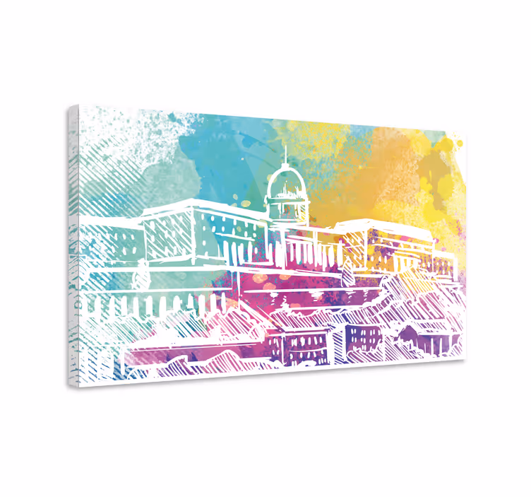 Budapest színes városkép vászon nyomatok - TenStickers