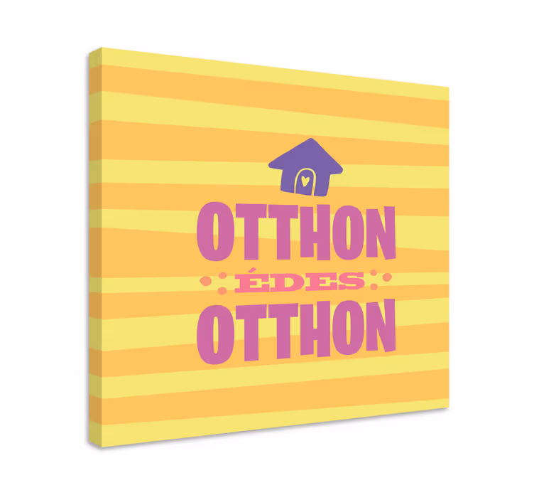 Aranyos otthon édes otthon idézet vászon fal art - TenStickers