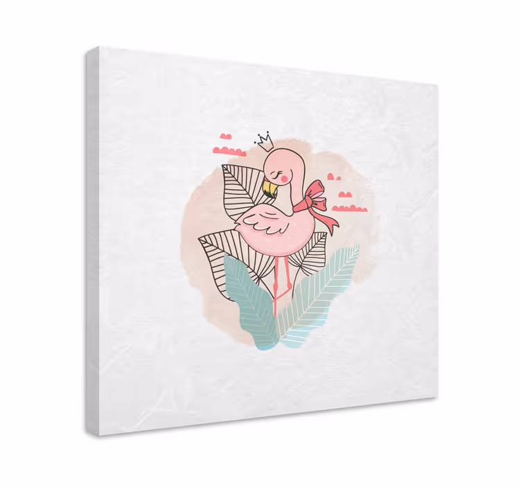 Rózsaszín flamingó szalaggal vászon állatok - TenStickers