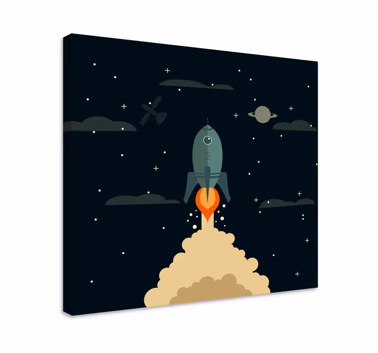 Rajzfilm rakéta indító űr óvoda vászon - TenStickers