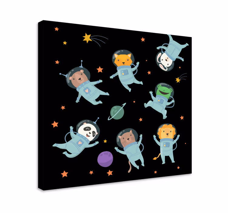állati űrhajósok az űrben óvoda vászon - TenStickers