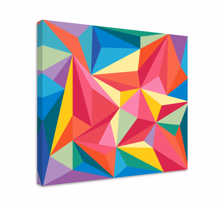 Színes háromszög minta vászon geometriai - TenStickers