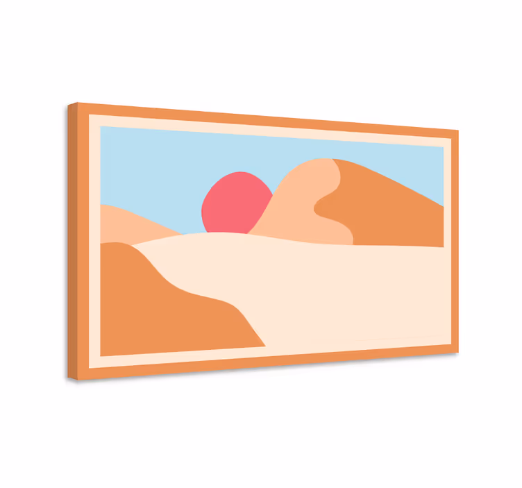 Hegyi és a nap absztrakt művészet geometriai vászon - TenStickers