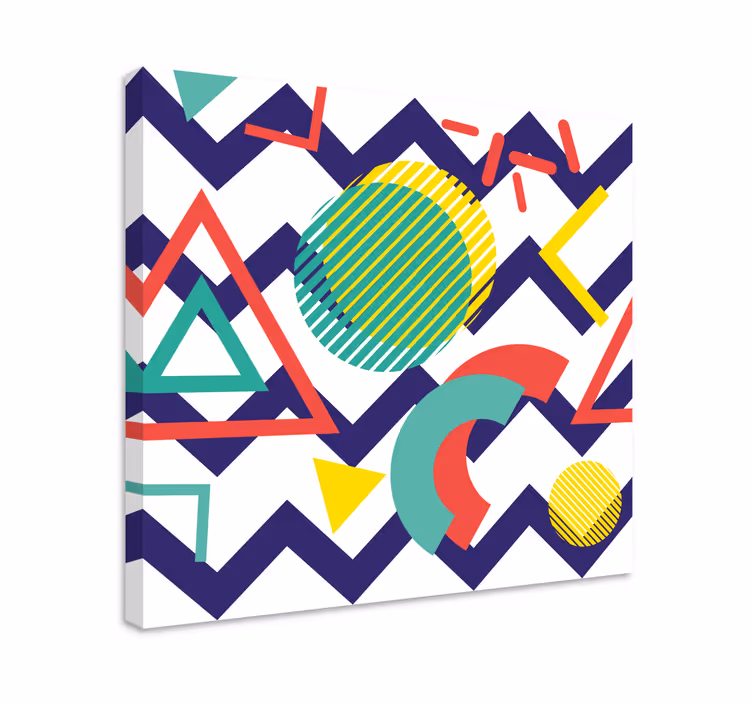 Dinamikus geometriai formák vászonra - TenStickers