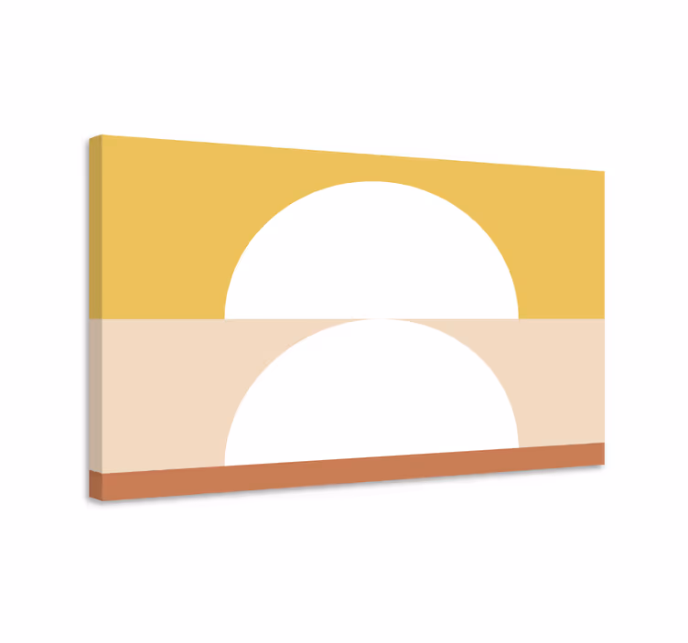 Két félkör alakú geometriai művészet geometriai vászon - TenStickers