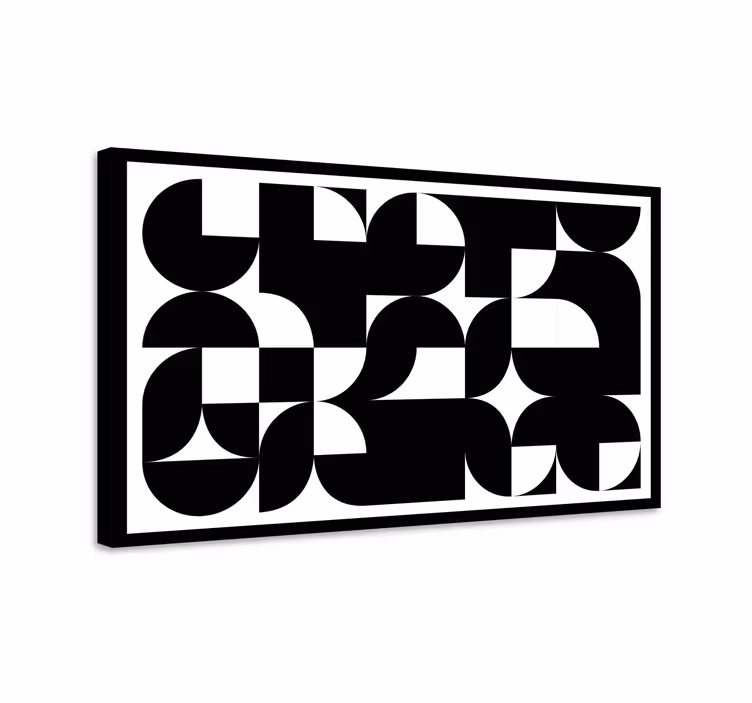 Fekete absztrakt művészet geometriai vászon - TenStickers