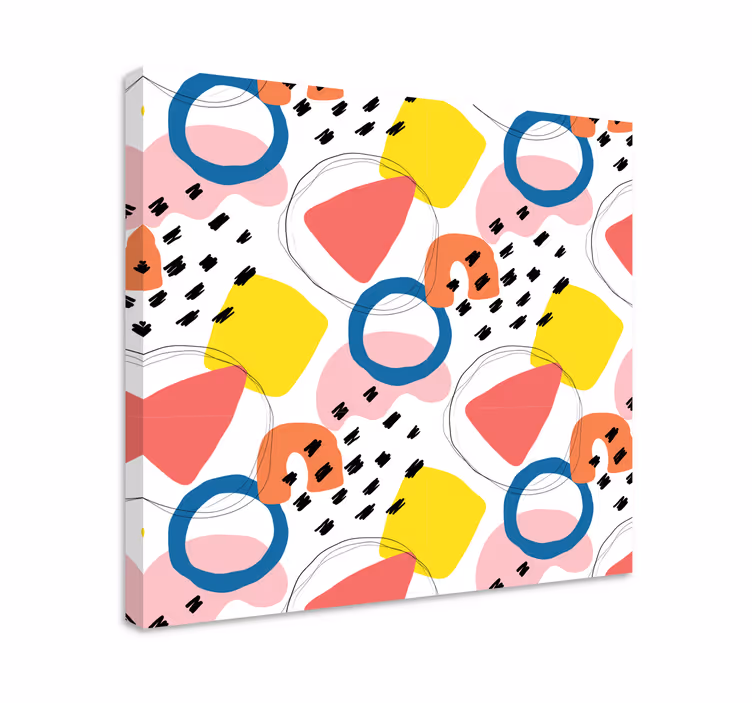 Színes absztrakt formák vászon geometriai - TenStickers