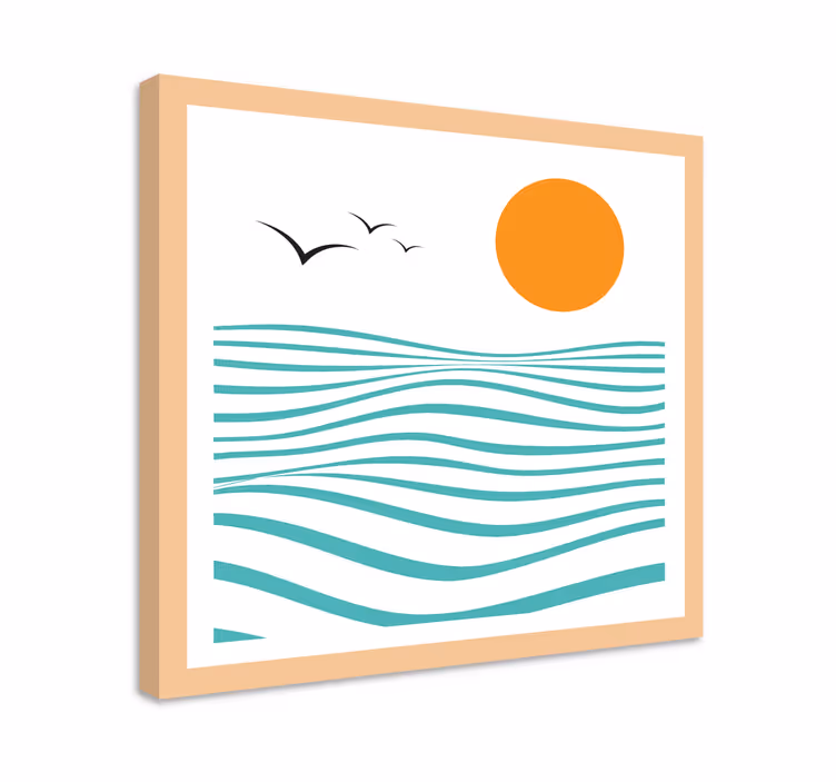 Tenger absztrakt művészet geometriai vászon - TenStickers